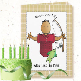 Tarjeta Pescando al Personalizado masculino afroamericano 