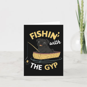 Tarjeta Pescando Con La Pug De Gyp En La Pesca En Barco