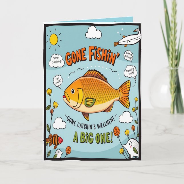Tarjeta Pescando Deseos de Cumpleaños  (Anverso)