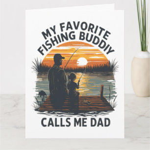 Tarjeta Pescando Papá Atardecer