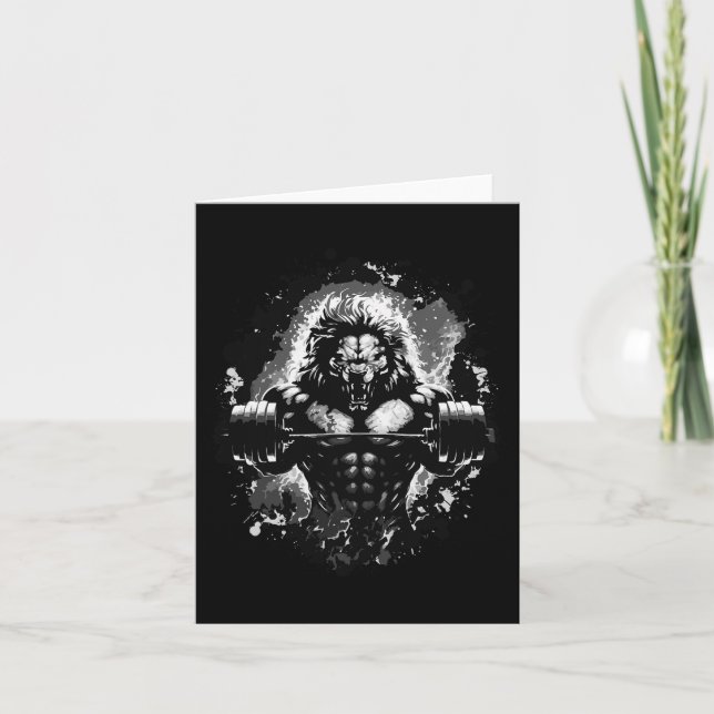 Tarjeta Pesos de elevación de leones Gym Bebida de entrena (Anverso)