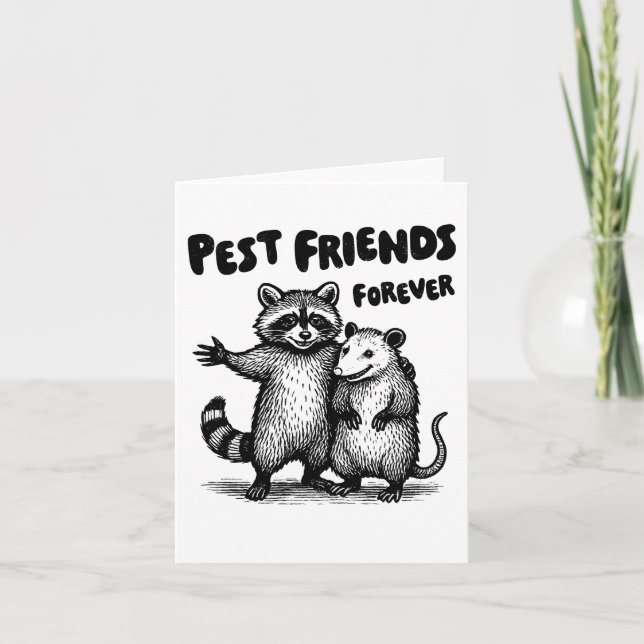 Tarjeta Pest Friends Forever Black Print (Anverso)