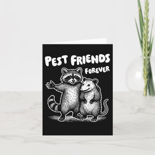 Tarjeta Pest Friends Forever White Print (Anverso)