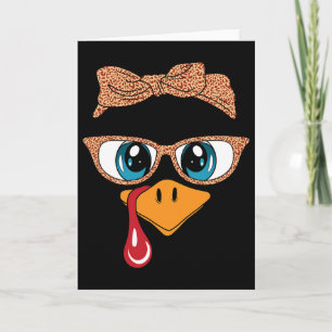 Tarjeta Pestañas Cara De Pavo Gafas De Leopardo Divertido