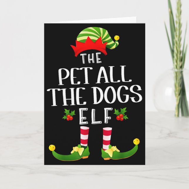Tarjeta Pet All The Dogs Christmas Elf Matching Pajama X-m (Anverso)