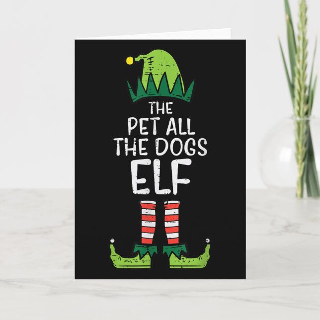 Tarjeta Pet All The Dogs Elf Xmas Christmas For Family  (Anverso)