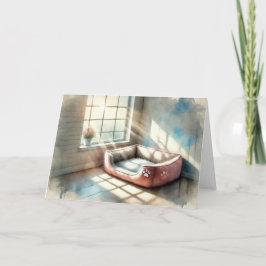 Tarjeta Pet Sympathy Empty Bed Watercolor Card