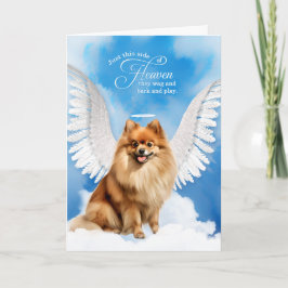 Tarjeta Pet Sympathy Loss of a Dog Pomeranian Angel