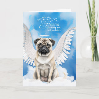Tarjeta Pet Sympathy Loss of a Dog Pug Angel