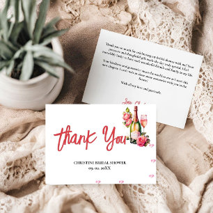 Tarjeta Petales Y Fiesta De Ducha Bridal Prosecco Gracias