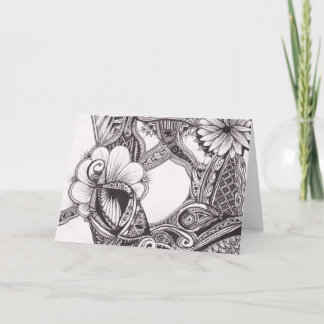 Tarjeta Petales Zig-Zags y puntos Notecard