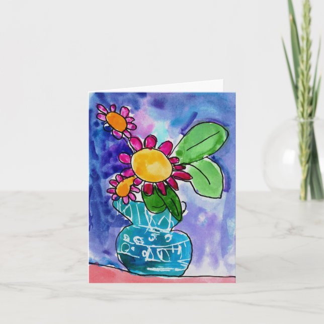 Tarjeta Pétalo rojo de Elyse Bobczynski, edad 5 (Anverso)