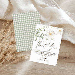 Tarjeta Pétalos de Daisy Suaves Agradecimiento de Baby Sho