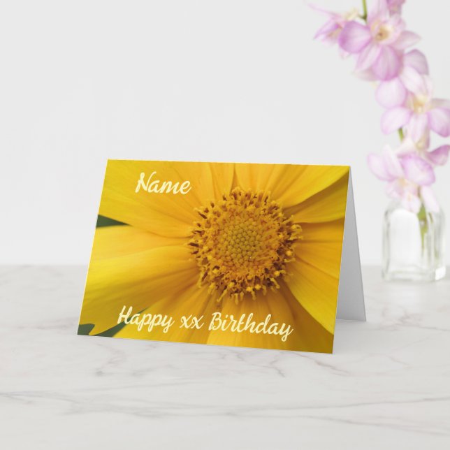 Tarjeta Pétalos de flores de margarita amarilla personaliz (Orquídea)