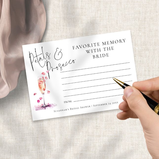 Tarjeta Pétalos de memoria favoritos Ducha de novia Prosec (Subido por el creador)