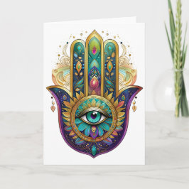 Tarjeta Pétalos de Oro Turquesa Tercer Ojo Violeta Verde H