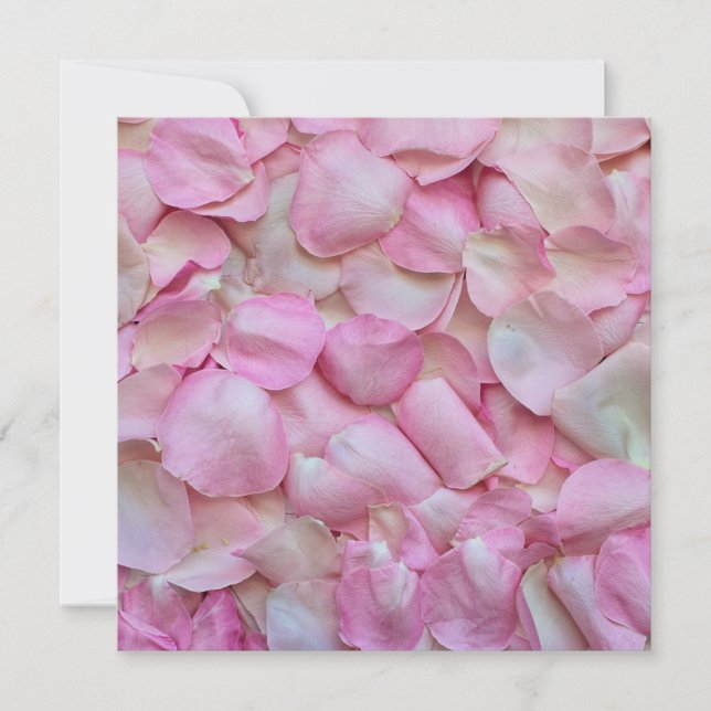 Tarjeta Pétalos de rosa rosados (Anverso)