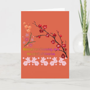 Tarjeta Pétalos en armonía rosa naranja rojo