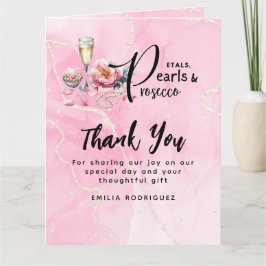 Tarjeta Petals Pearls Prosecco favorece a la ducha de novi