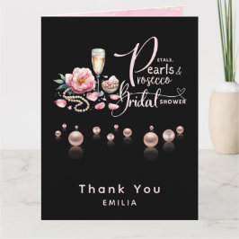 Tarjeta Petals Pearls Prosecco favorece a la ducha de novi