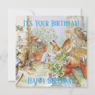 Tarjeta Peter, el cumpleaños feliz del conejo