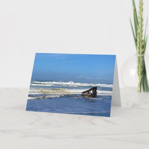 Tarjeta Peter Iredale Shipwreck, costa de Oregón