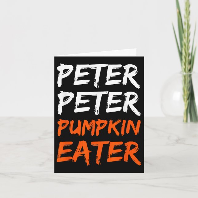 Tarjeta Peter Pumpkin Costume Come Halloween (Anverso)