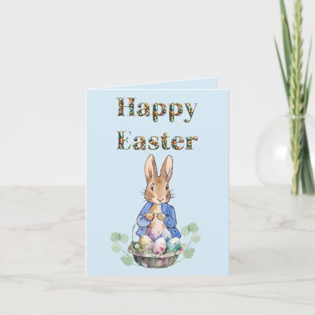 Tarjeta Peter the Rabbit feliz Pascua (Anverso)