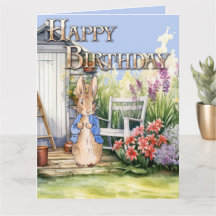 Peter the Rabbit Garden Shed Happy Birday