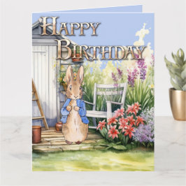 Tarjeta Peter the Rabbit Garden Shed Happy Birday