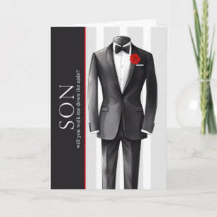 Tarjeta Petición de boda para que mi hijo me acompañe por 