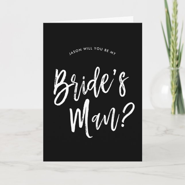 Tarjeta Petición del hombre de novia | Personalizable de g (Anverso)