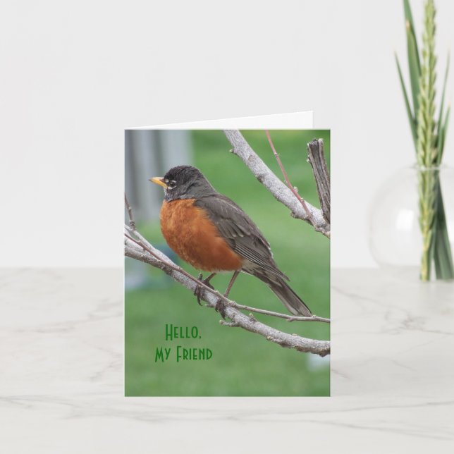 Tarjeta Petirrojo, Thinkin" de usted, alegría (Anverso)