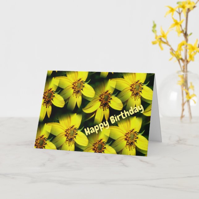Tarjeta Petite Sunflowers Floral Birday Card (flor amarilla)