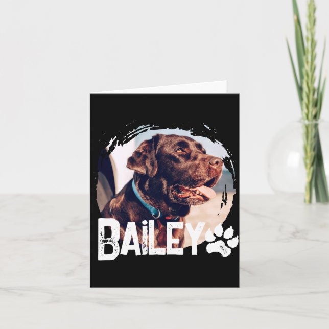 Tarjeta Pets Simple Modern Cool Nge Name And Photo  (Anverso)