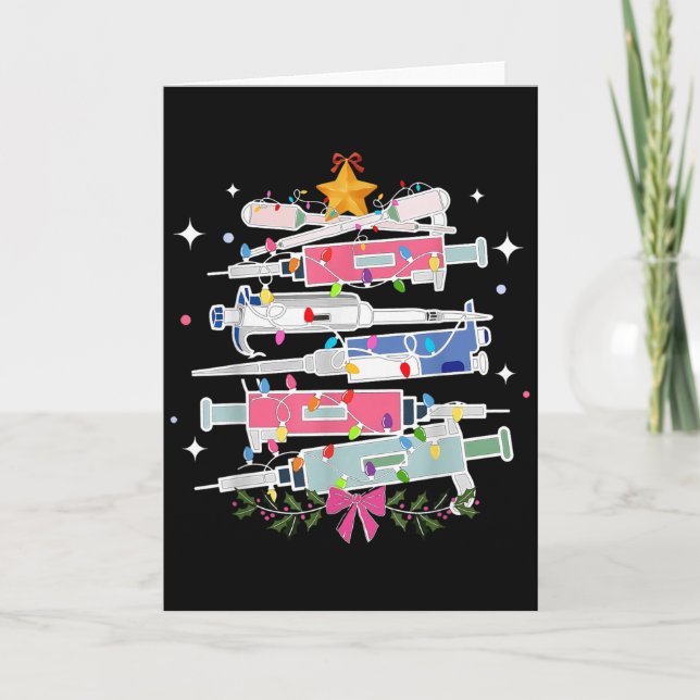 Tarjeta Pette Laboratory Christmas Tree Lights Med Laborat (Anverso)
