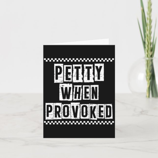 Tarjeta Petty When Provoked Sarcastic Quote Work Saying Sn (Anverso)