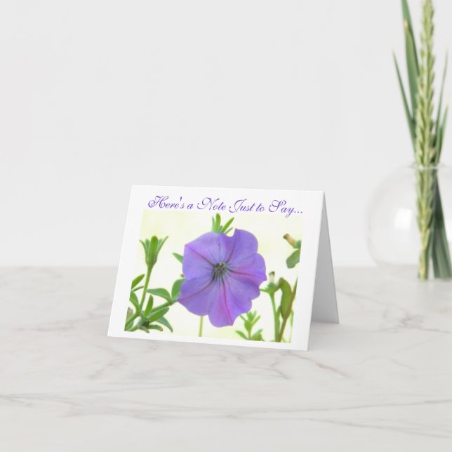 Tarjeta Petunia púrpura solitaria (Anverso)