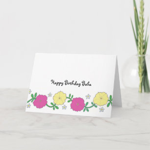 Tarjeta Petunias de Baba - Feliz cumpleaños Baba