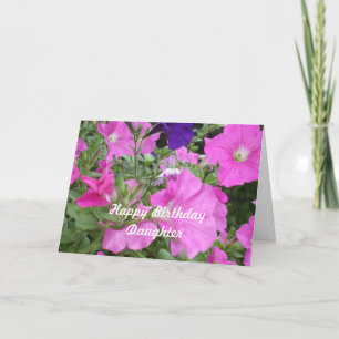 Tarjeta Petunias del cumpleaños de la hija
