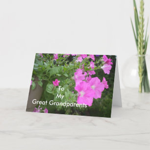 Tarjeta Petunias para grandes abuelos