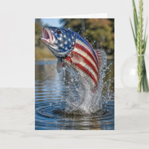 Tarjeta Pez de la bandera americana de cumpleaños