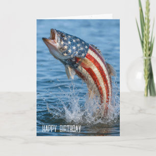 Tarjeta Pez de la bandera americana de cumpleaños