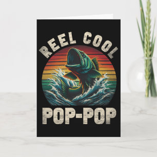 Tarjeta Pez divertido del día del padre de Pop Pop de pesc