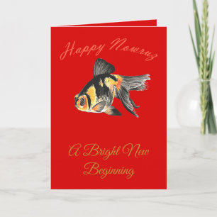 Tarjeta Pez dorado feliz Nowruz
