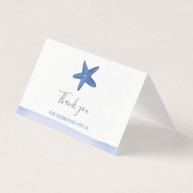 Tarjeta Pez estrella | Ocean Baby Shower Gracias (Anverso)