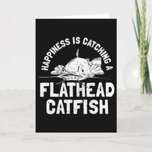 Tarjeta Pez Gato de Cabeza Plana - Pesca de Bagre Pescado