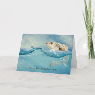 Tarjeta pez grande en el agua para el Día del Padre