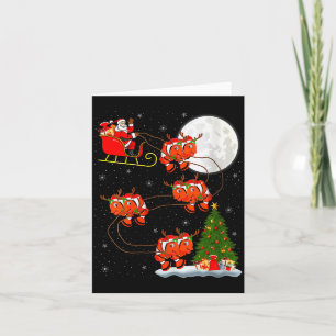 Tarjeta Pez Payaso de Mujer Santa Sleigh Volando Divertido