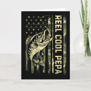 Tarjeta Pez payaso genial Camuflaje de pescador Día del pa